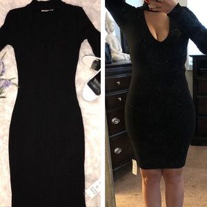 Bear Dance Long Sleeve Dress- Black